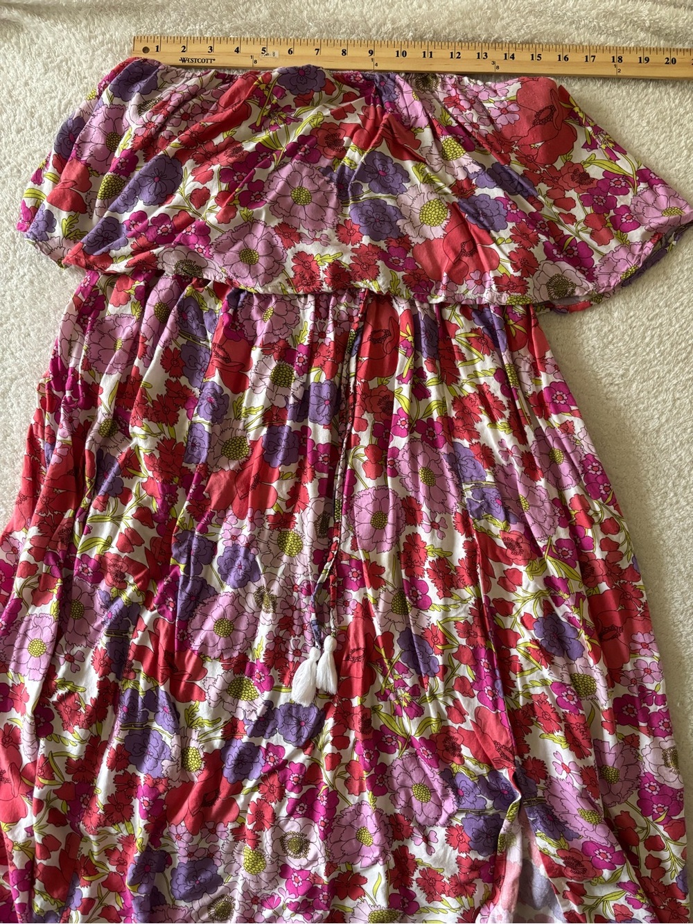 Japna Strapless Floral Maxi Dress in Pink and Red - Picture 7 of 12